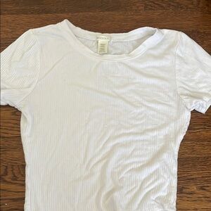 White Ribbed Women's Top